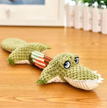 Long-Tailed Crocodile Calling Plush Chew Dog Toy