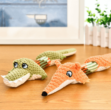 Long-Tailed Crocodile Calling Plush Chew Dog Toy